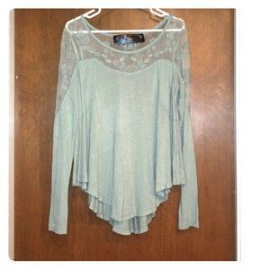 New Romantics Free People Mint Green Swing Shirt